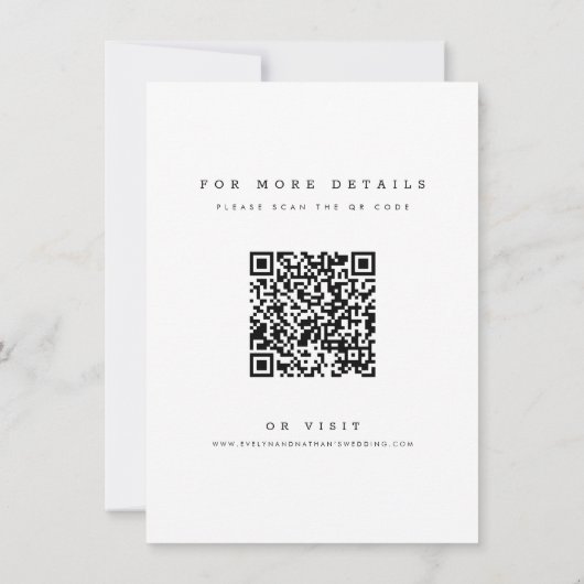 Modern Minimalist QR Code Photo Budget Wedding Save The Date (Achterkant)