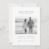 Modern Minimalist QR Code Photo Budget Wedding Save The Date (Voorkant)