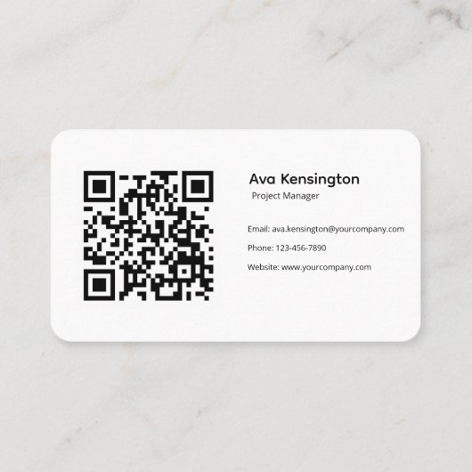 Modern Minimalist QR Code Visitekaartje (Achterkant)