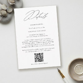 Modern Minimalist QR Code Wedding Details Informatiekaartje