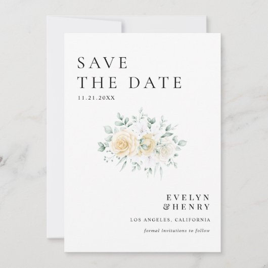 Modern Minimalist QR Code Wedding Website Save The Date (Voorkant)