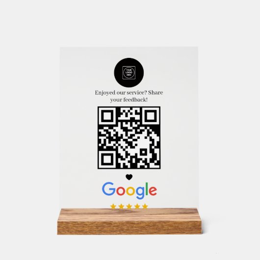 Modern Minimalist QR Review Display feedback (Voorkant)