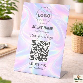 Modern Minimalist Real Estate Listing Scan Reclamebord Met Voetstuk