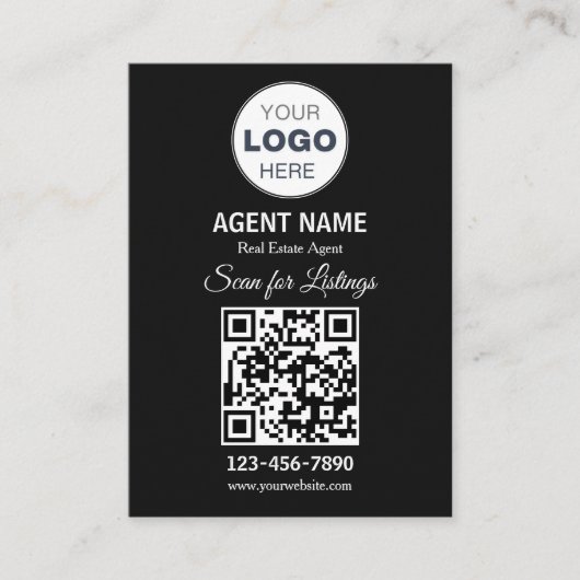 Modern Minimalist Real Estate Listing Scan Visitekaartje (Voorkant)
