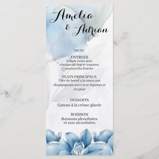 Modern Minimalist Reception Dinner Menu (Voorkant)