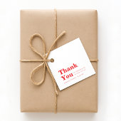 Modern Minimalist Red Birthday  Bedankjes Labels