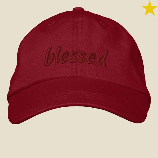 Modern Minimalist Red Blessed Cursive Typography Geborduurde Pet