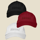 Modern Minimalist Red Blessed Cursive Typography Geborduurde Pet