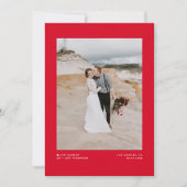 Modern minimalist Red net getrouwd met foto's huwe Aankondiging (Voorkant)