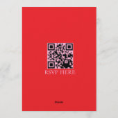 Modern Minimalist Red Pink Heart Wedding Kaart (Achterkant)