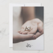 Modern Minimalist Romantic Script Photo Wedding  Kaart (Achterkant)