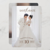 Modern Minimalist Romantic Script Photo Wedding  Kaart (Voorkant / Achterkant)