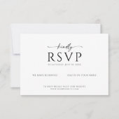 Modern Minimalist RSVP Card with Kindly Script Save The Date (Voorkant)
