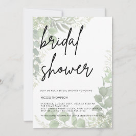 Modern Minimalist Sage Bridal Shower Invitation Kaart