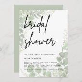 Modern Minimalist Sage Bridal Shower Invitation Kaart (Voorkant / Achterkant)