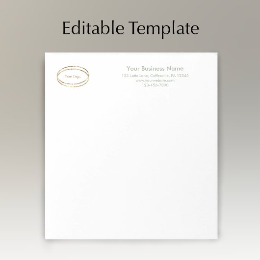 Modern Minimalist Sage Green Custom Business Logo Notitieblok