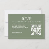 Modern minimalist sage green QR code wedding  RSVP Kaartje (Voorkant)