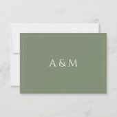 Modern minimalist sage green QR code wedding  RSVP Kaartje (Achterkant)