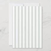 Modern Minimalist Sage Green Stripes Wedding Bedankkaart (Achterkant)