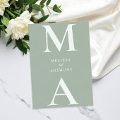 Modern Minimalist Sage Green Wedding Kaart