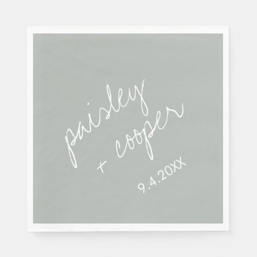 Modern minimalist Sage Green Wedding Napkins Servet (Voorkant)