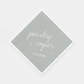 Modern minimalist Sage Green Wedding Napkins Servet (Hoek)