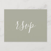 Modern minimalist Sage Green Wedding RSVP Briefkaart (Voorkant)