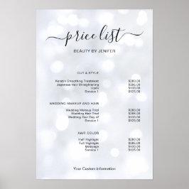 Modern Minimalist Salon Price List Sign for Beauty Poster