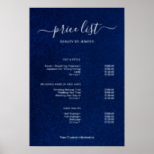 Modern Minimalist Salon Price List Sign for Beauty