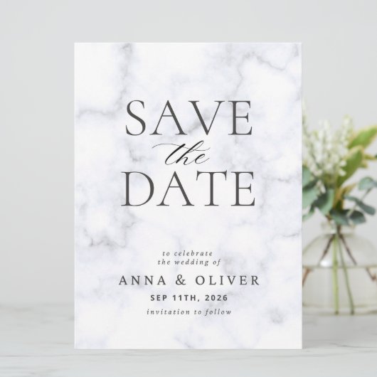 Modern Minimalist Save the Date Card (Staand voorkant)