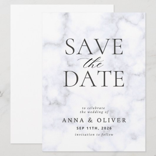 Modern Minimalist Save the Date Card (Voorkant / Achterkant)