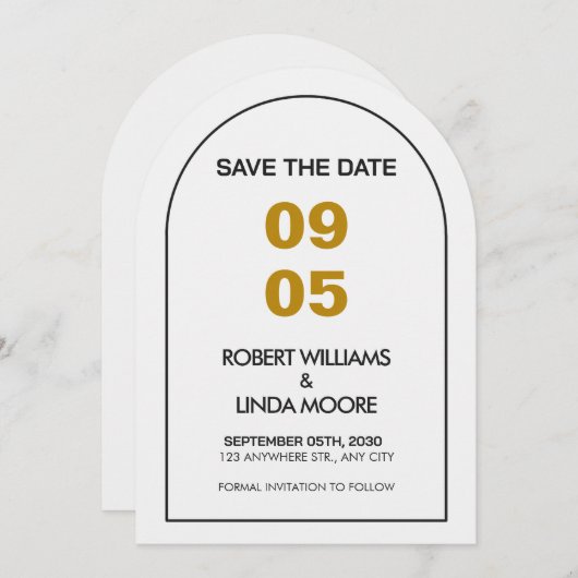 Modern Minimalist Save the Date Card Kaart (Voorkant / Achterkant)