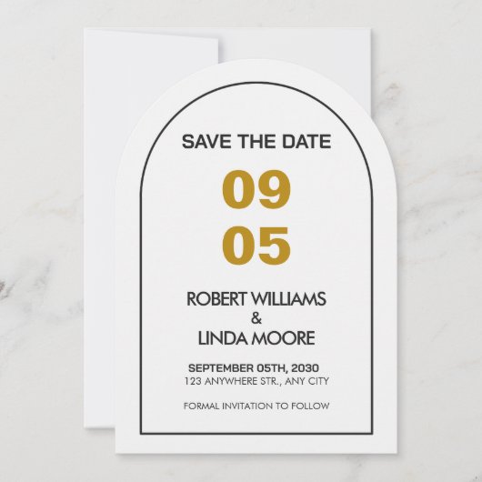 Modern Minimalist Save the Date Card Kaart (Voorkant)