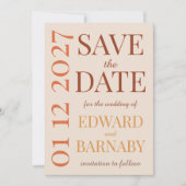 Modern Minimalist Save the Date Card with Oversize (Voorkant)