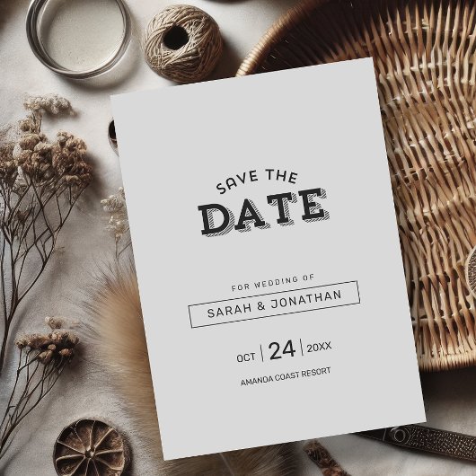 Modern Minimalist Save the Date Kaart