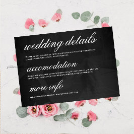 Modern Minimalist Save the Date Wedding Details Kaart