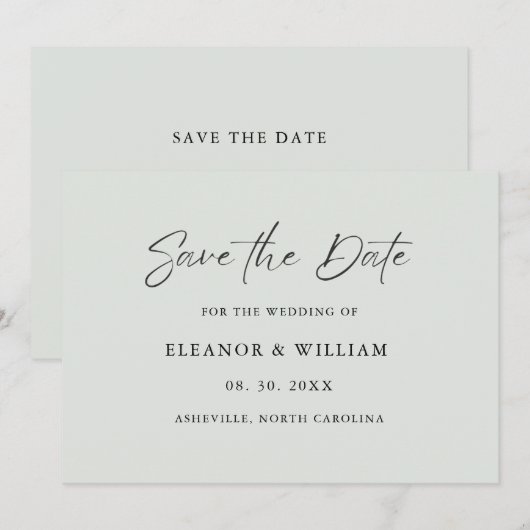 Modern Minimalist Save the Date Wedding Invitation (Voorkant / Achterkant)