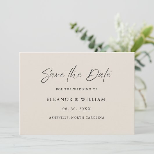Modern Minimalist Save the Date Wedding Invitation (Staand voorkant)