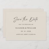 Modern Minimalist Save the Date Wedding Invitation (Voorkant / Achterkant)