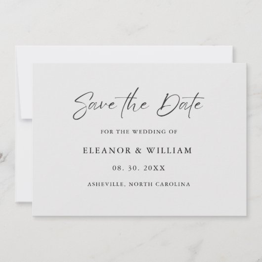 Modern Minimalist Save the Date Wedding Invitation (Voorkant)