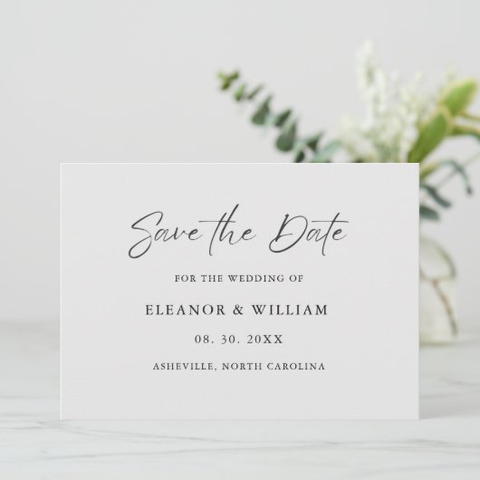 Modern Minimalist Save the Date Wedding Invitation (Staand voorkant)