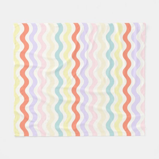 Modern Minimalist Scalloped Pastel Waves Linear Fleece Deken (Voorkant (Horizontaal))