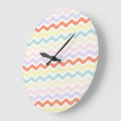 Modern Minimalist Scalloped Pastel Waves Linear Grote Klok (Hoek)