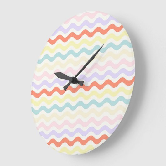 Modern Minimalist Scalloped Pastel Waves Linear Grote Klok (Hoek)