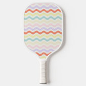Modern Minimalist Scalloped Pastel Waves Linear Pickleball Paddle (Voorkant)