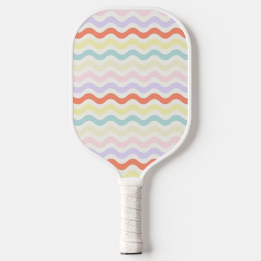 Modern Minimalist Scalloped Pastel Waves Linear Pickleball Paddle (Voorkant)