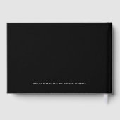 Modern Minimalist Script Black and White Wedding Gastenboek (Achterkant)