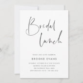 Modern Minimalist Script Bridal Lunch Kaart (Voorkant)