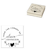 Modern Minimalist Script Custom Library Book Rubberstempel (Gestempeld)