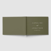 Modern Minimalist Script Custom Wedding Olive Moss Gastenboek (Volledig)